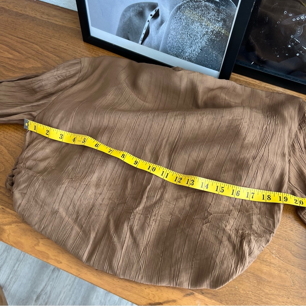 TAN BUTTON DOWN LIGHTWEIGHT TUNIC #0319 - Picture 10 of 10